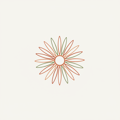 Botanical sunburst logo concept