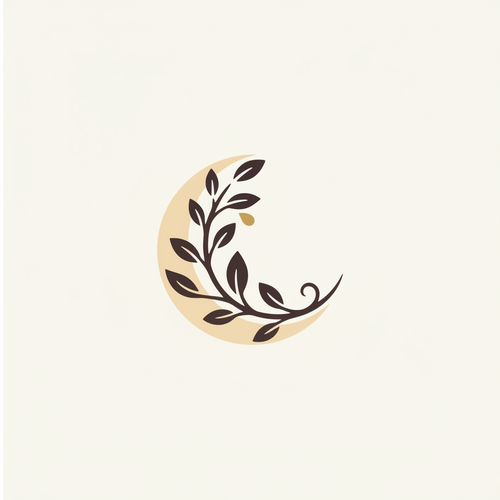 Celestial crescent logo concept